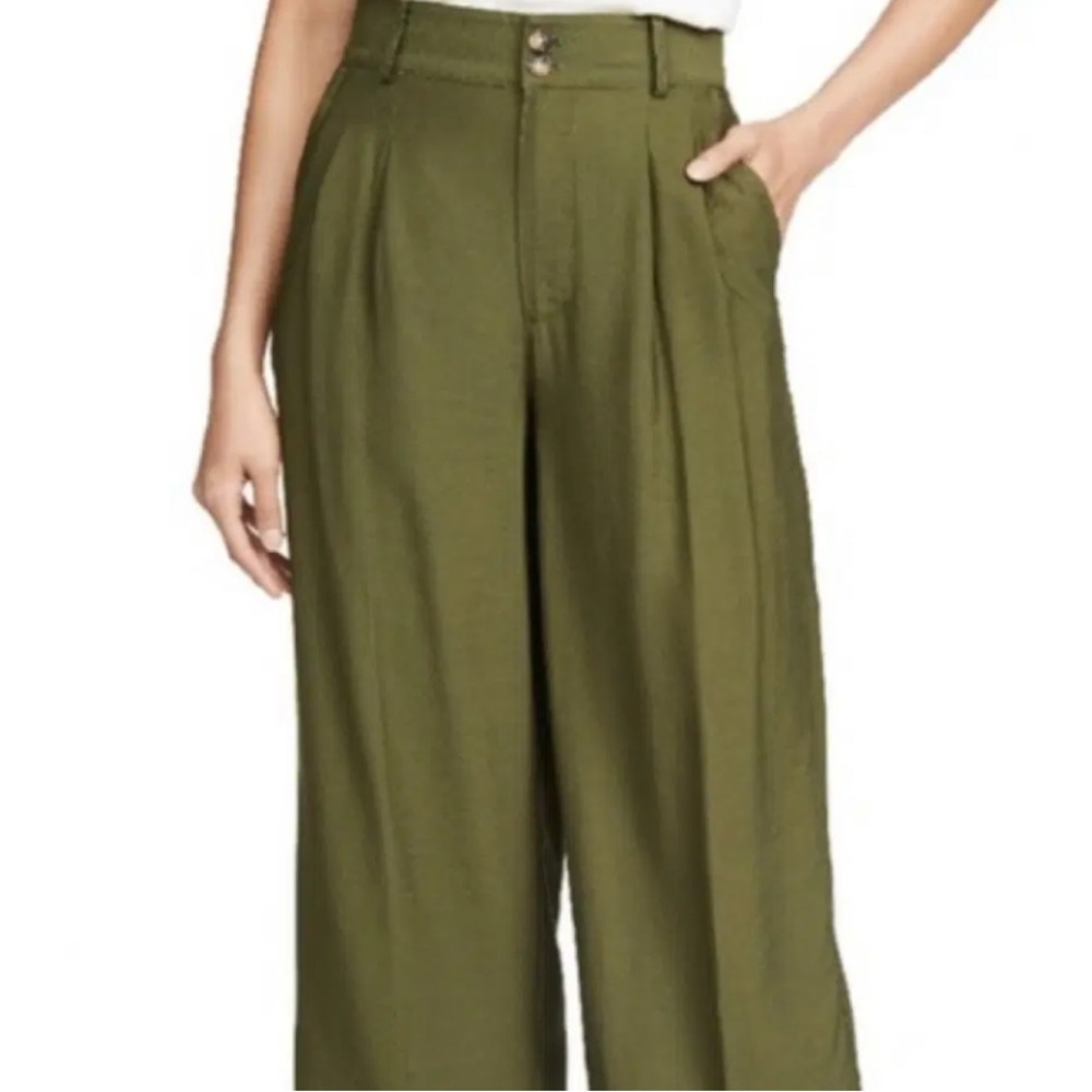 Madewell Olive Green Wide-Leg Womens Pants size 6 - Picture 3 of 10